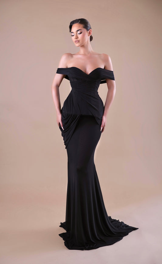 Dahlia - Off Shoulder Sheer Mermaid Dress