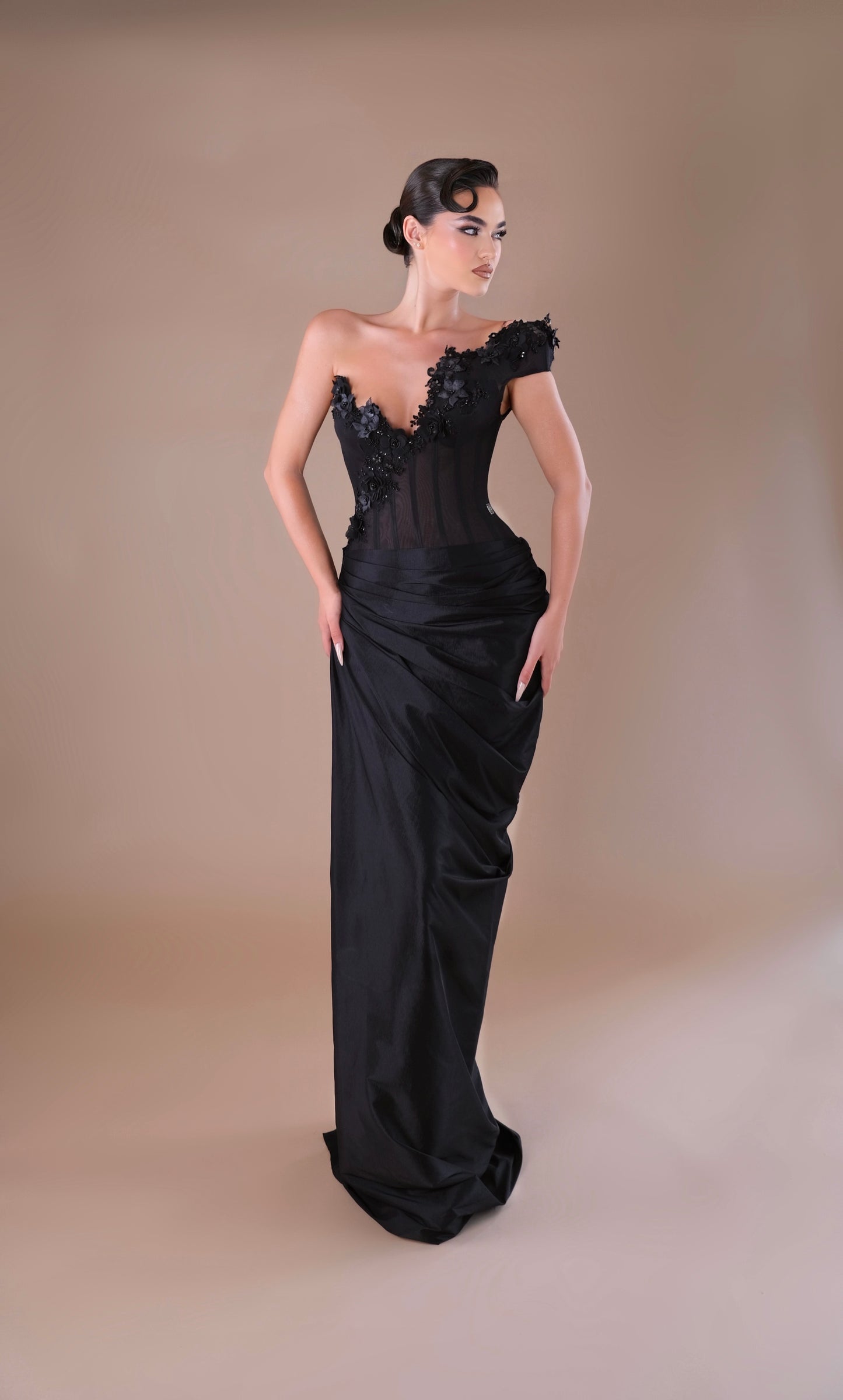 Noelle - Off the Shoulder Floral Slit Dress