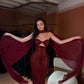 Gina - Crystal Cutout Gown with Cape