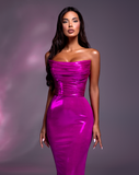 Ela - Strapless dress with ruched bodice