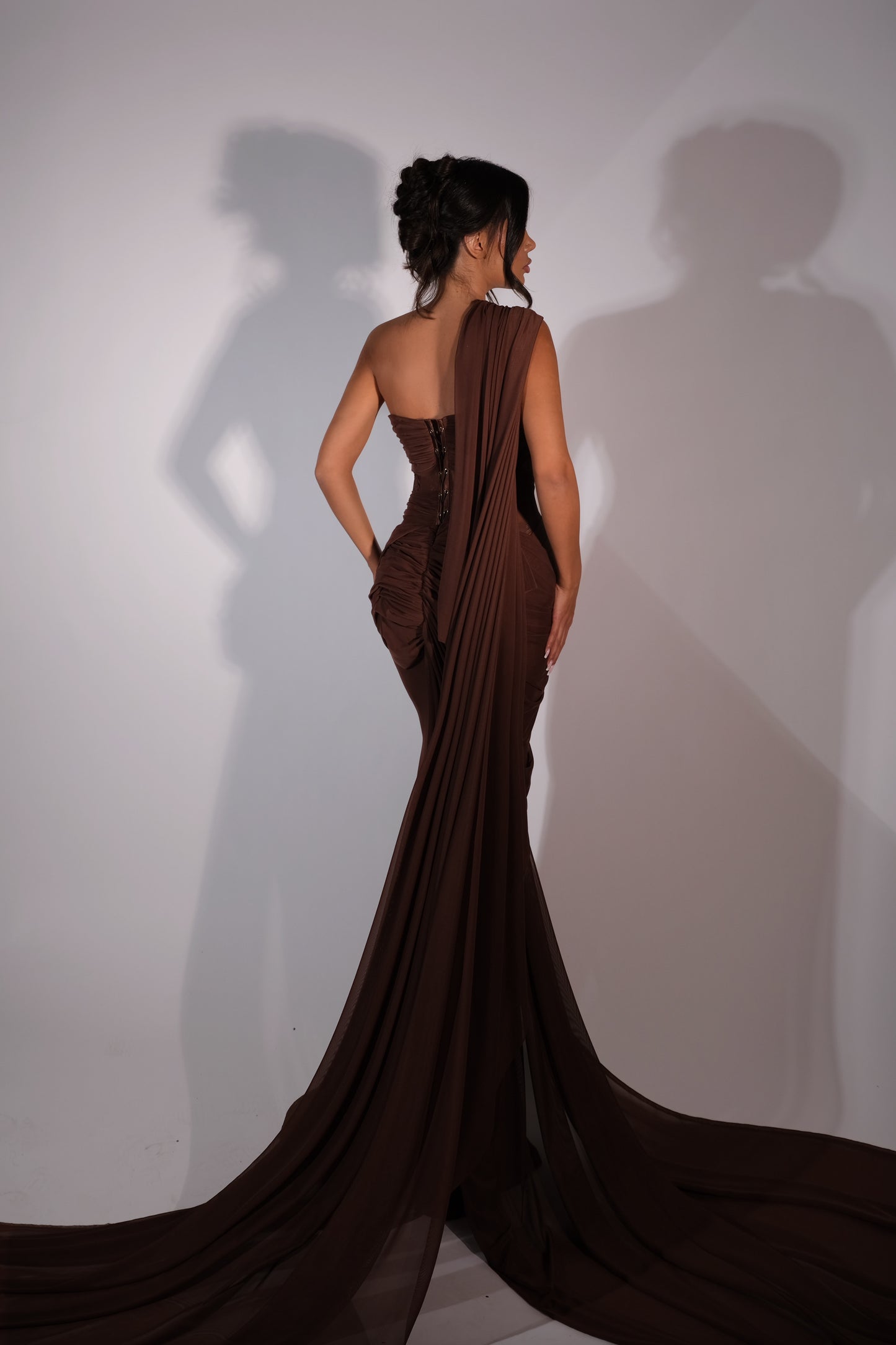 Margot - Ruched Asymmetrical Draped Dress