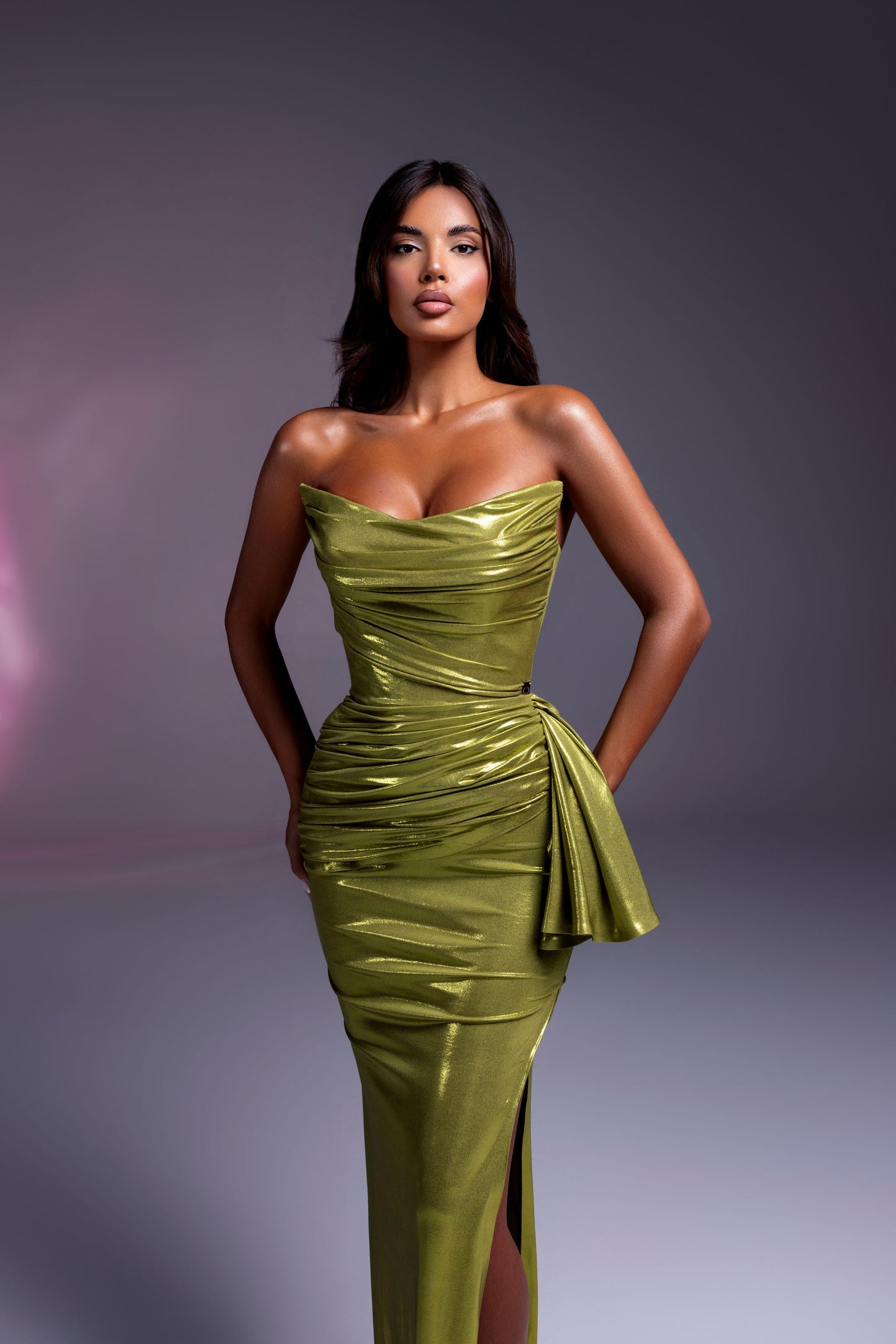 Elorie - Strapless dress with ruched detailing