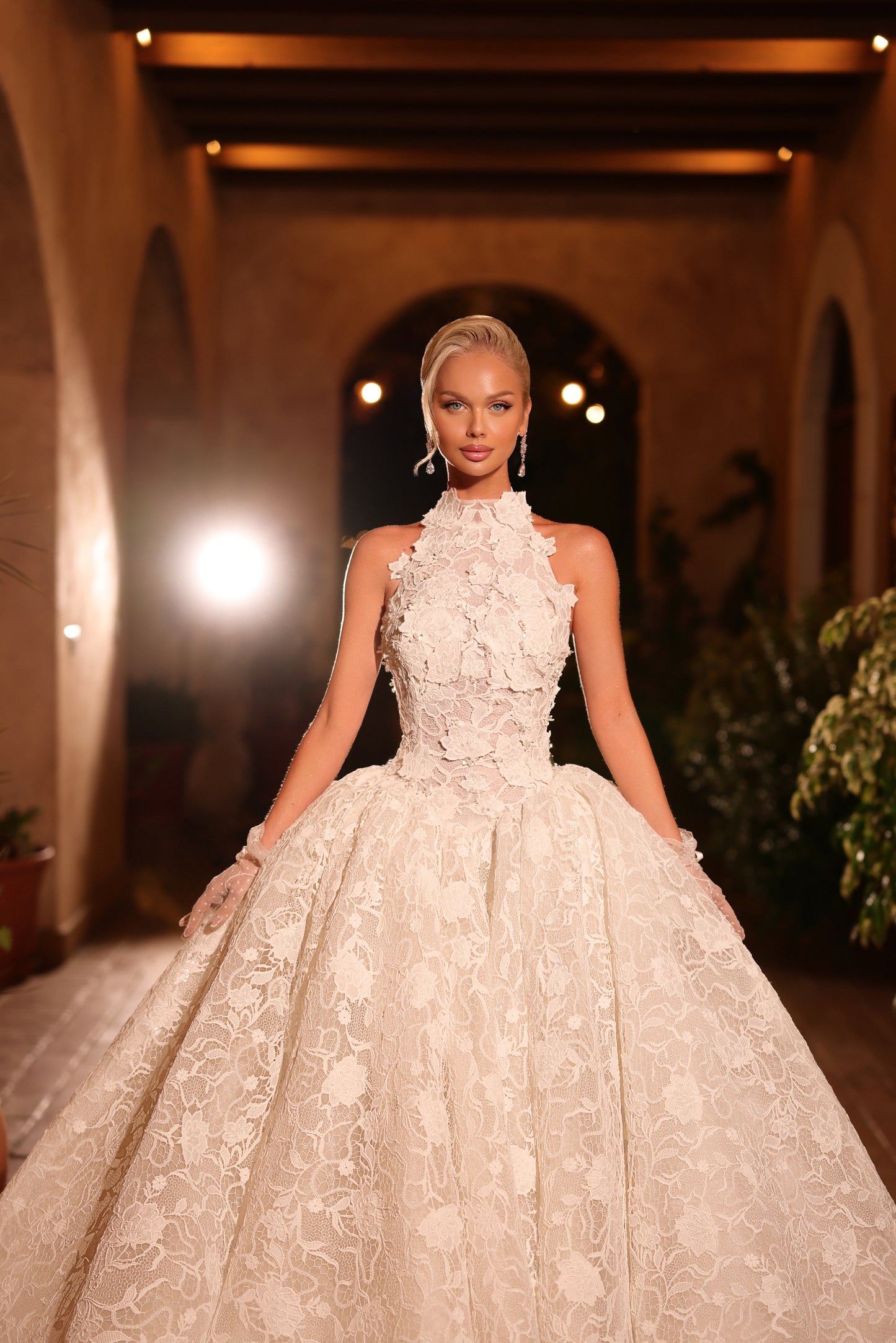 Estrella - High Neck Lace Bridal Gown