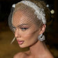 Embellished Crystal Headband with Birdcage Veil