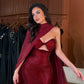 Gina - Crystal Cutout Gown with Cape