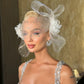 Crystal Embellished Mesh Bow Veil Fascinator