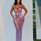 Olena - Lilac Strapless Beaded Dress