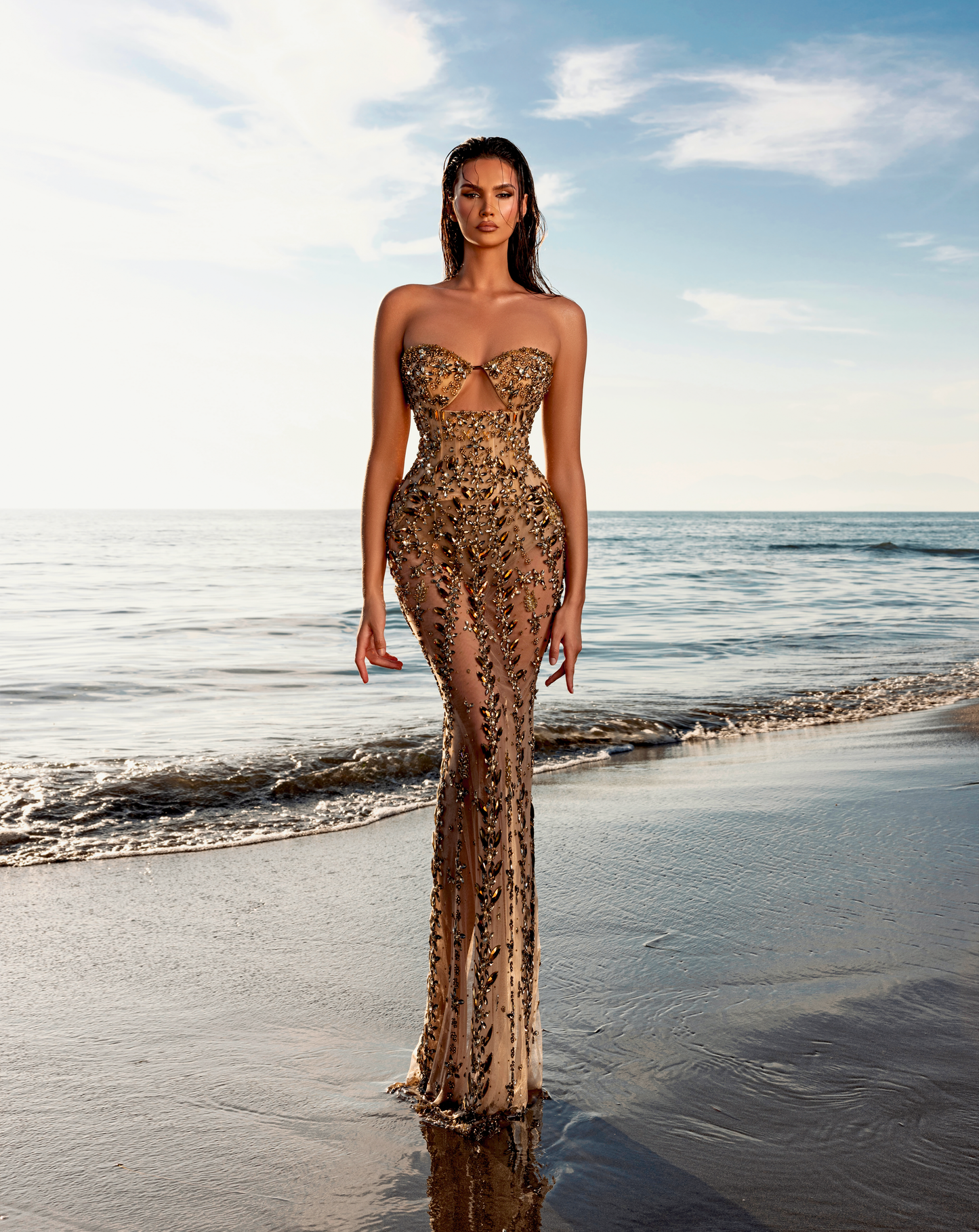 Strapless Dress with Cutout Detail - Meranda