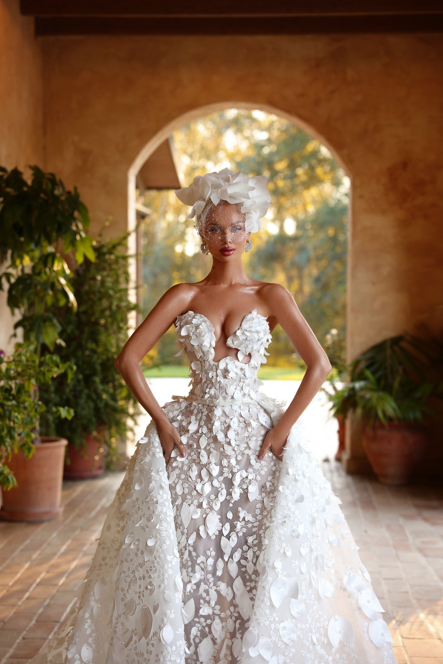 Milenia - Floral 3D Lace Ball Gown