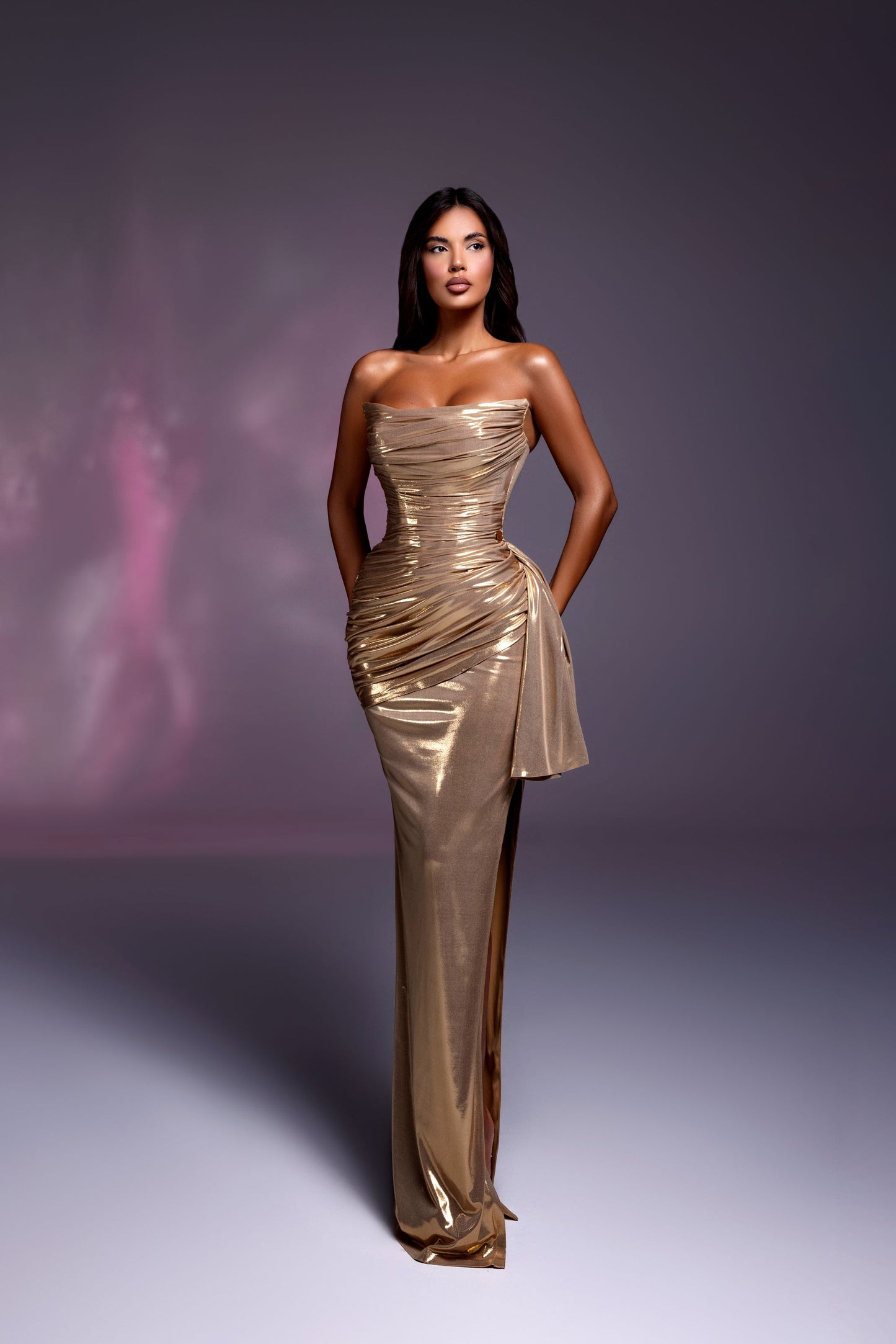 Elorie - Strapless dress with ruched detailing