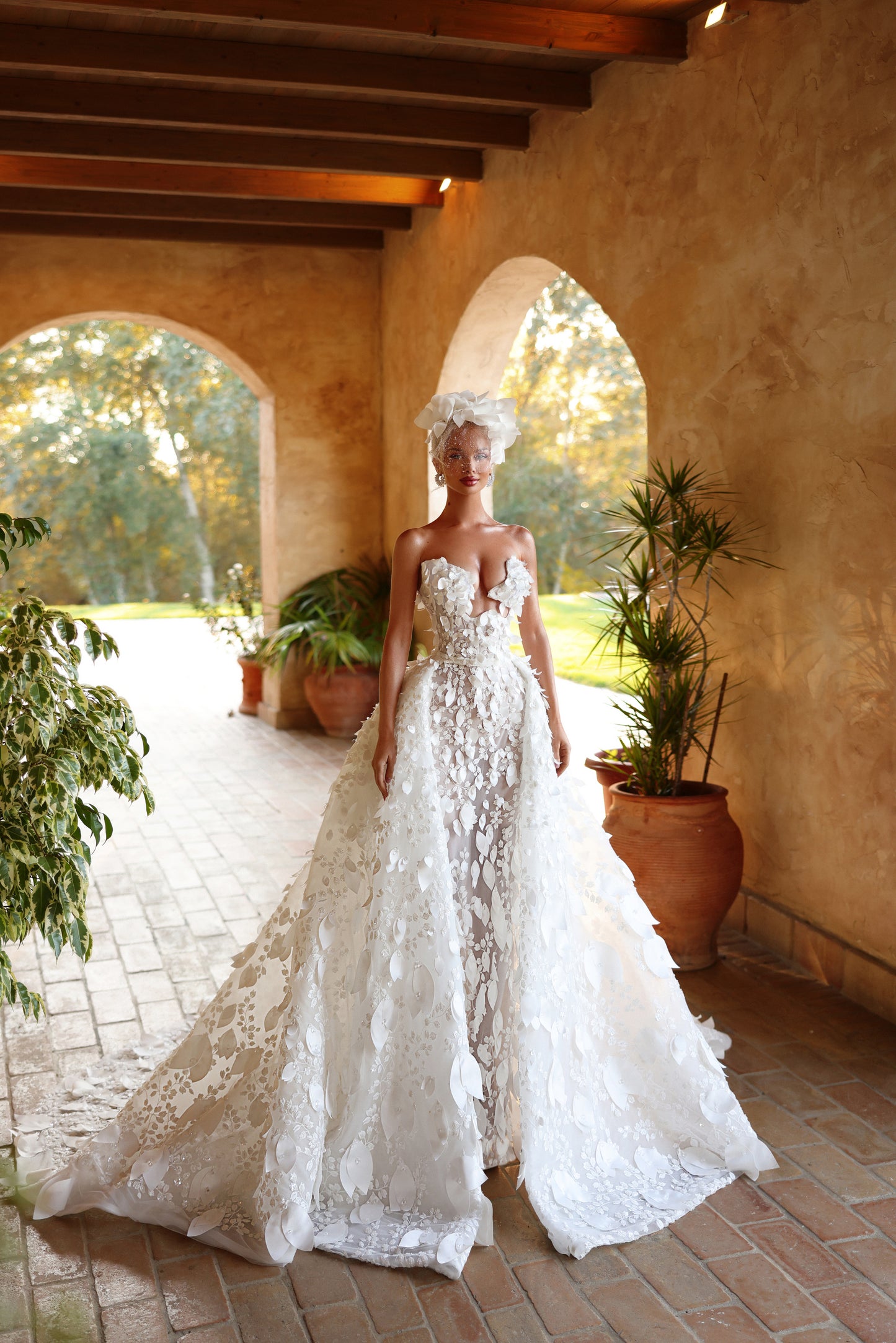 Milenia - Floral 3D Lace Ball Gown