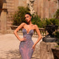Elaris - Lavender Strapless Crystal Dress