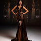 Alessia - Metallic brown dress with gold accents