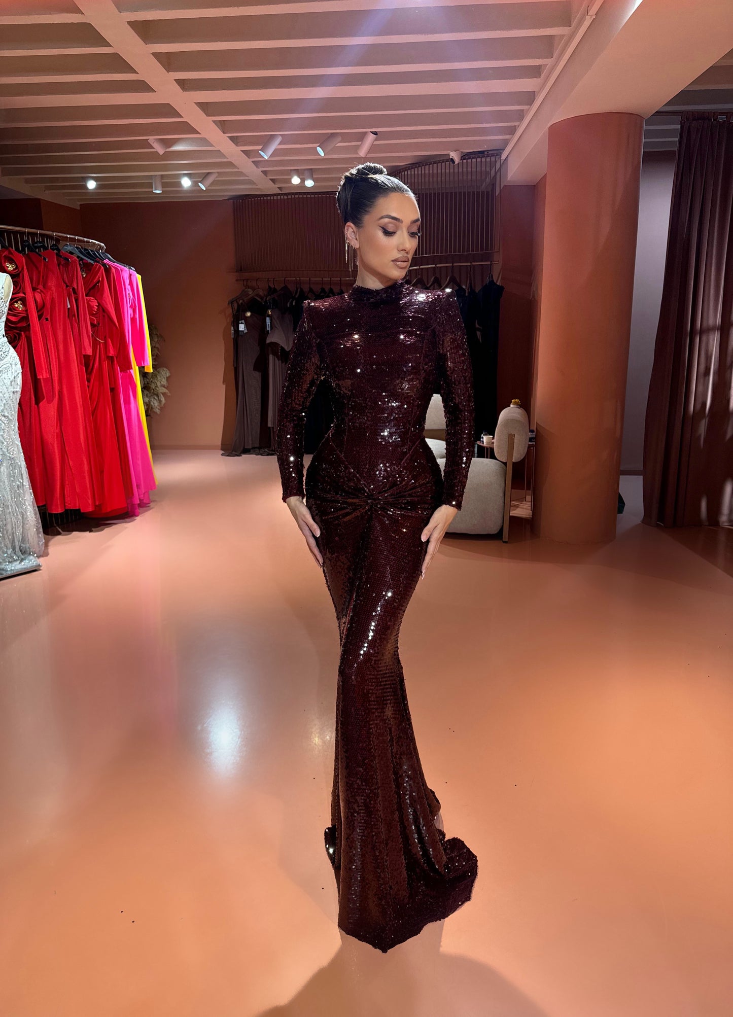 Adára - Long Sleeve Sequin Dress