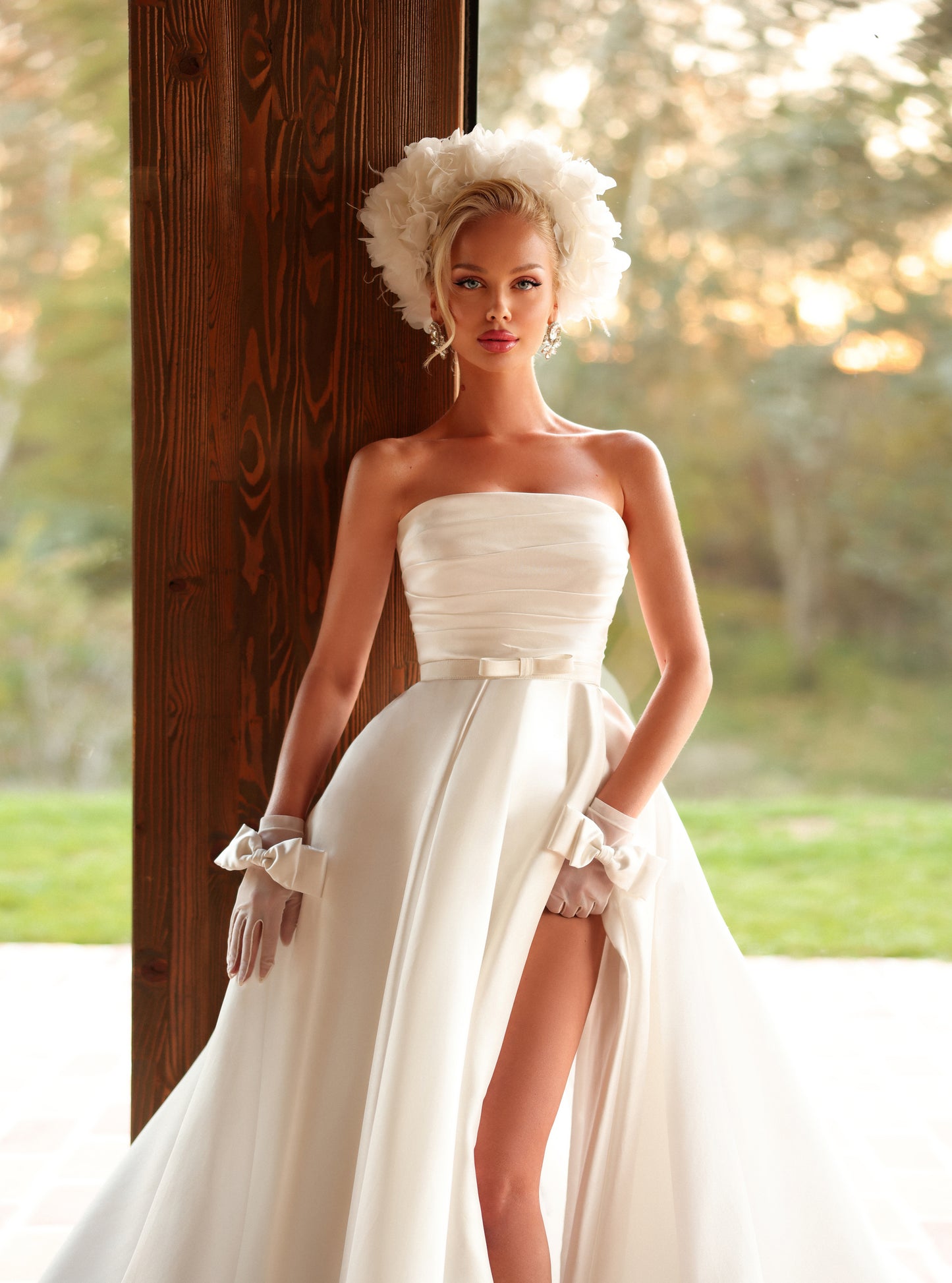 Brittney - Strapless High Slit Bridal Gown XL Brittney - Strapless High Slit Bridal Gown XL