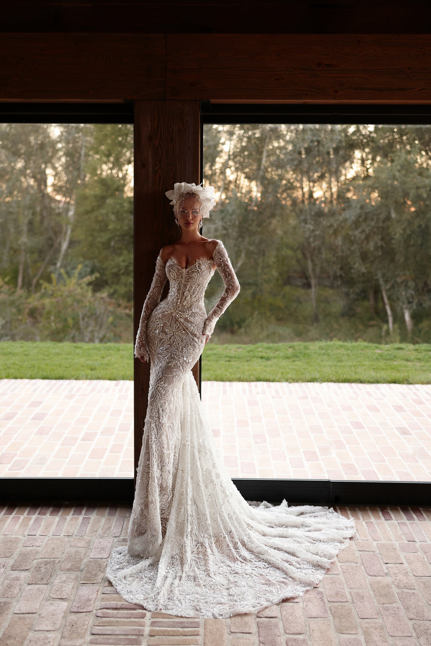 Marise - Long Sleeve Beaded Mermaid Bridal Gown