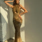 Emeliná - High Halter Gold Dress