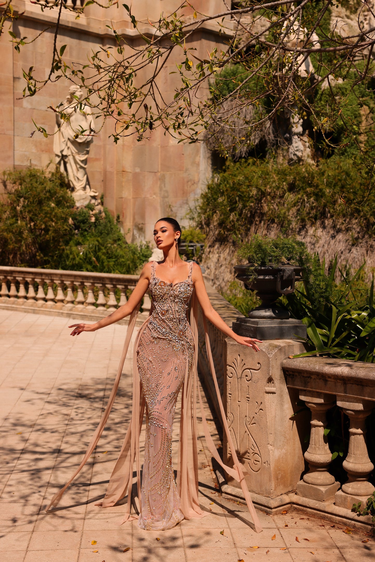 Amoura - Gold Ribbon Dress