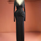 Lilly - Draped V-Cut Evening Dress