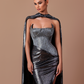 Lusia - Strapless dress with cape attachment