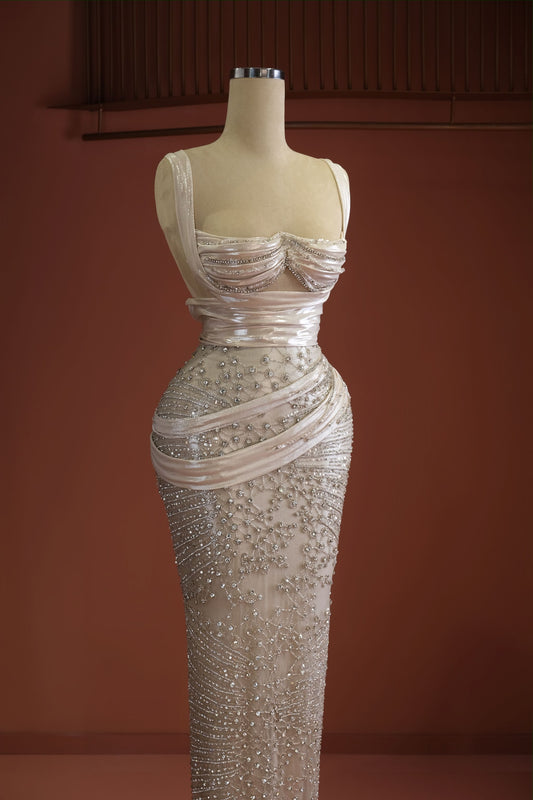 Meretta - Long draped dress