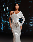 Michele - Draped off shoulder dress