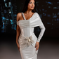 Michele - Draped off shoulder dress