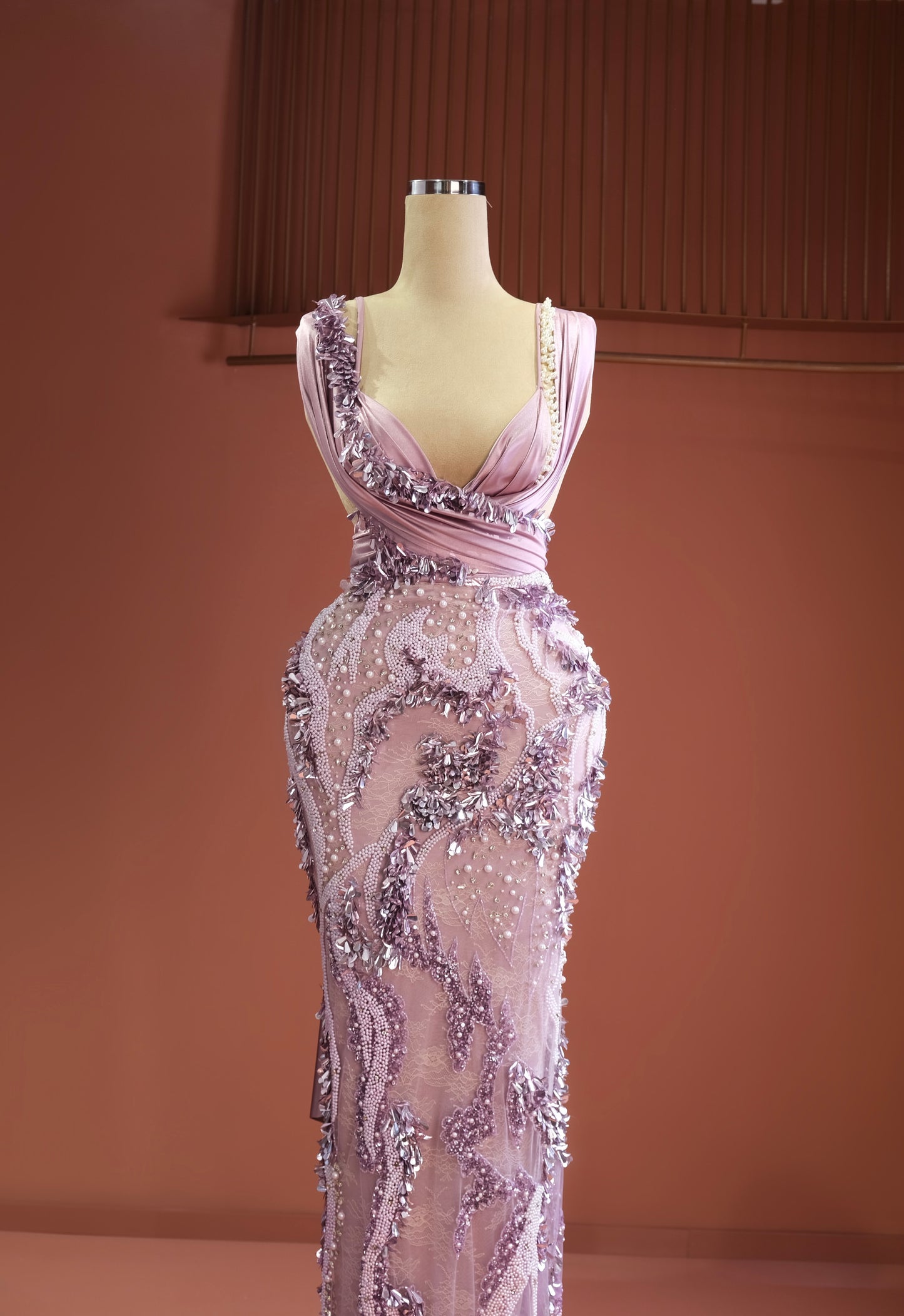 Anneda - Sequined Scoop Neck Dress