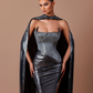 Lusia - Strapless dress with cape attachment