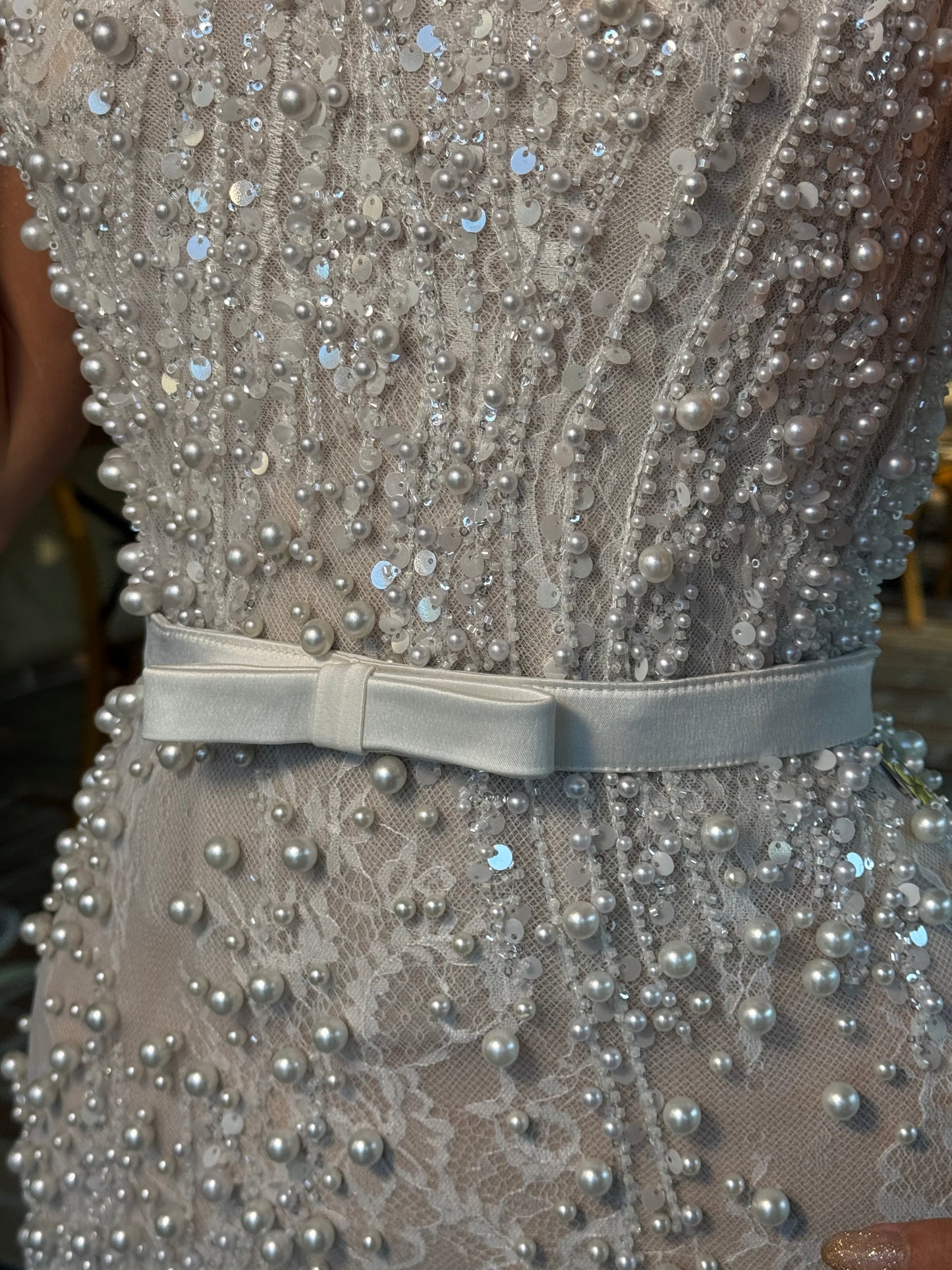 Bow Gloves & Matching Bridal Belt Set