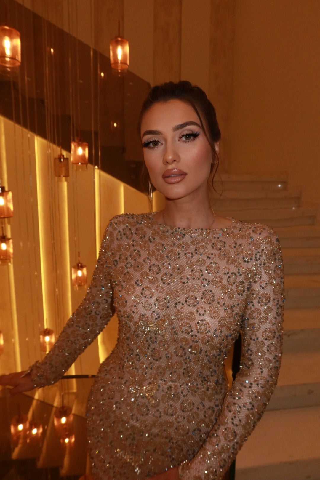 Émeline - Rose Gold Sequin Dress
