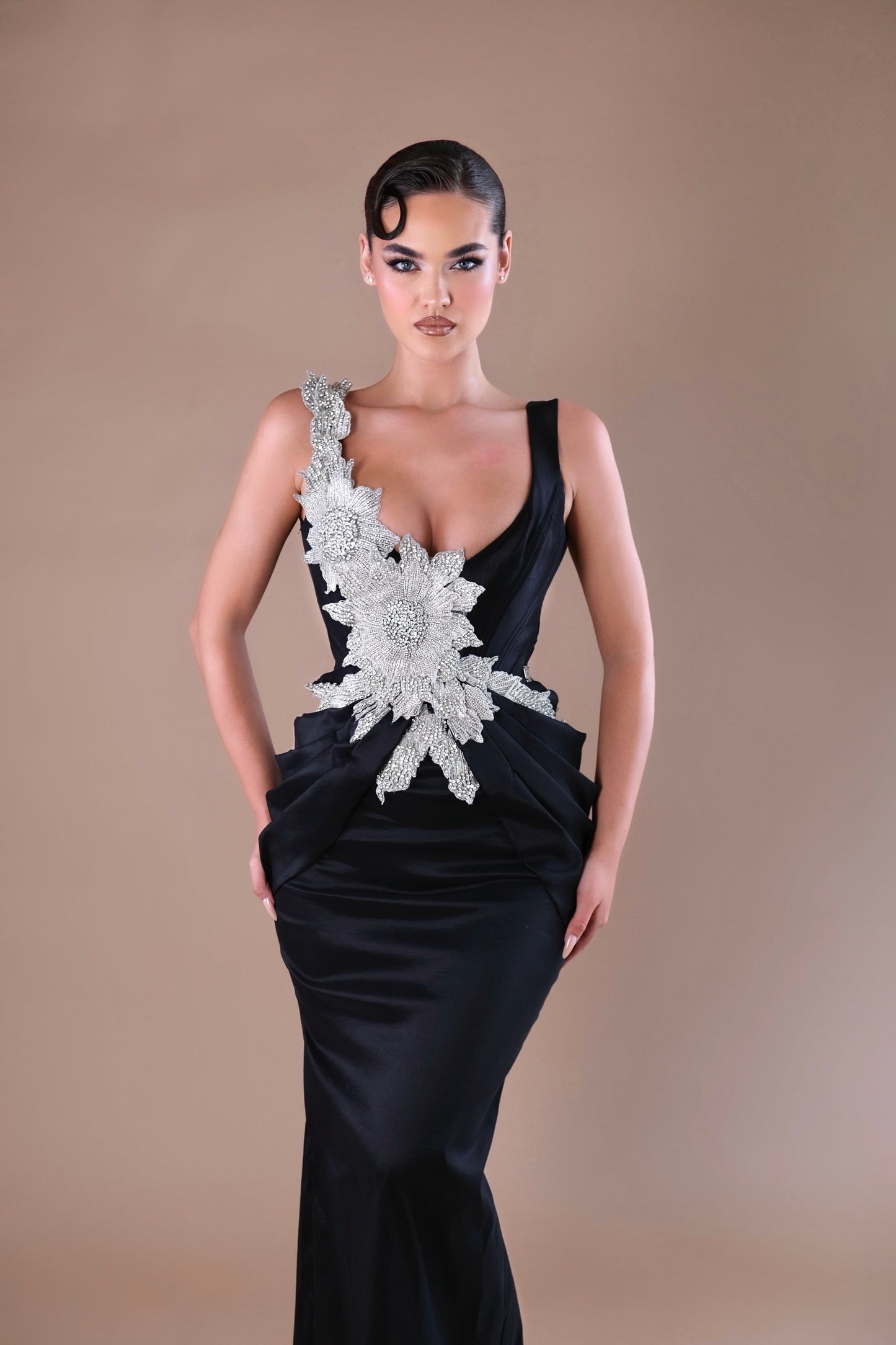 Royana - Silver Adorned Dress