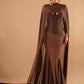 Lenaya - Corset Cape Evening Dress