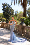 Zafira - Blue Crystal Mermaid Dress