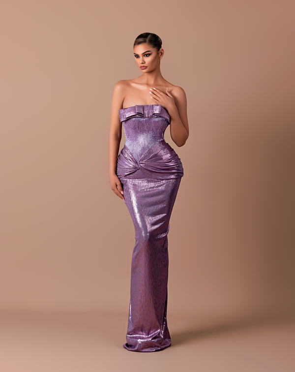 Dusk - Strapless dress with bow detail