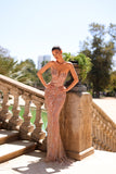 Seraphia - Nude Dress with Crystal Vine Embellishments