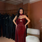 Gina - Crystal Cutout Gown with Cape
