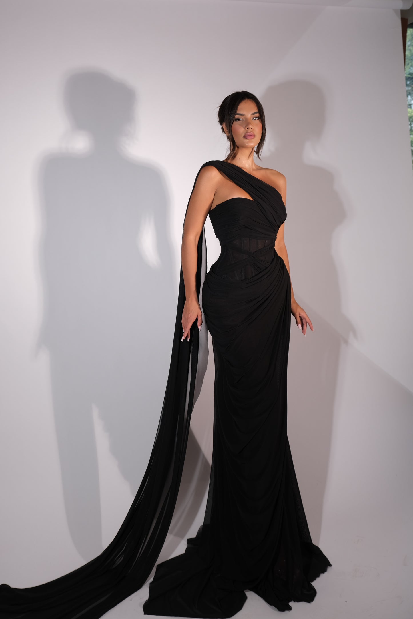 Margot - Ruched Asymmetrical Draped Dress