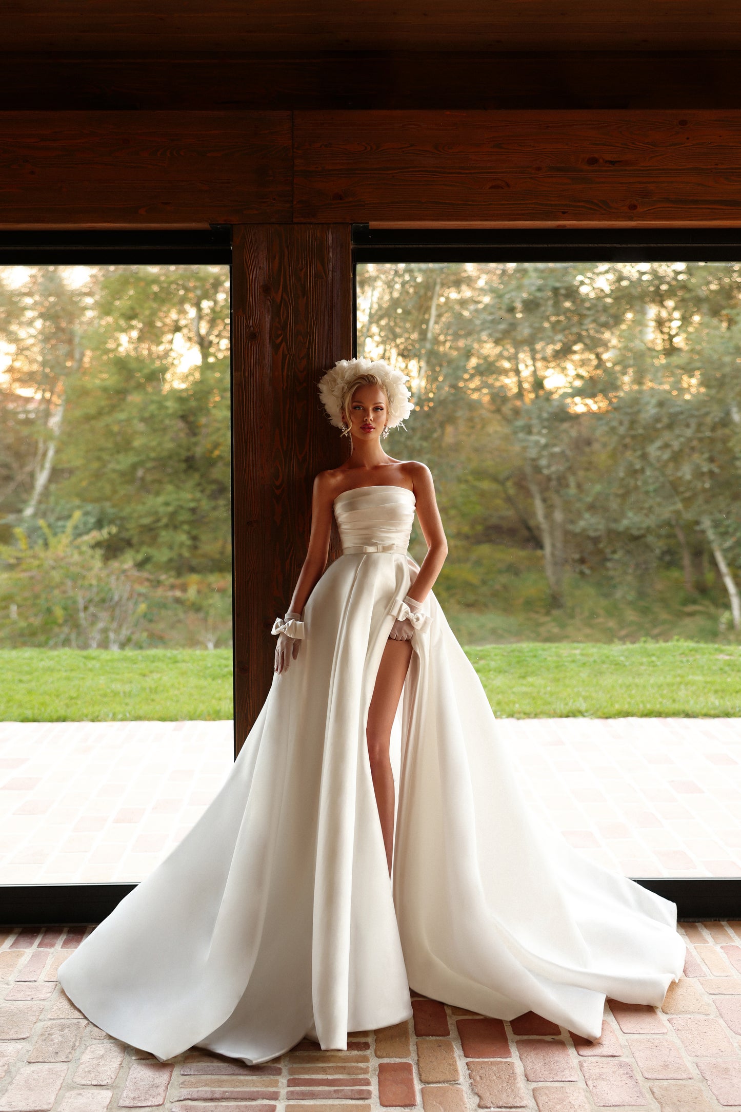 Brittney - Strapless High Slit Bridal Gown