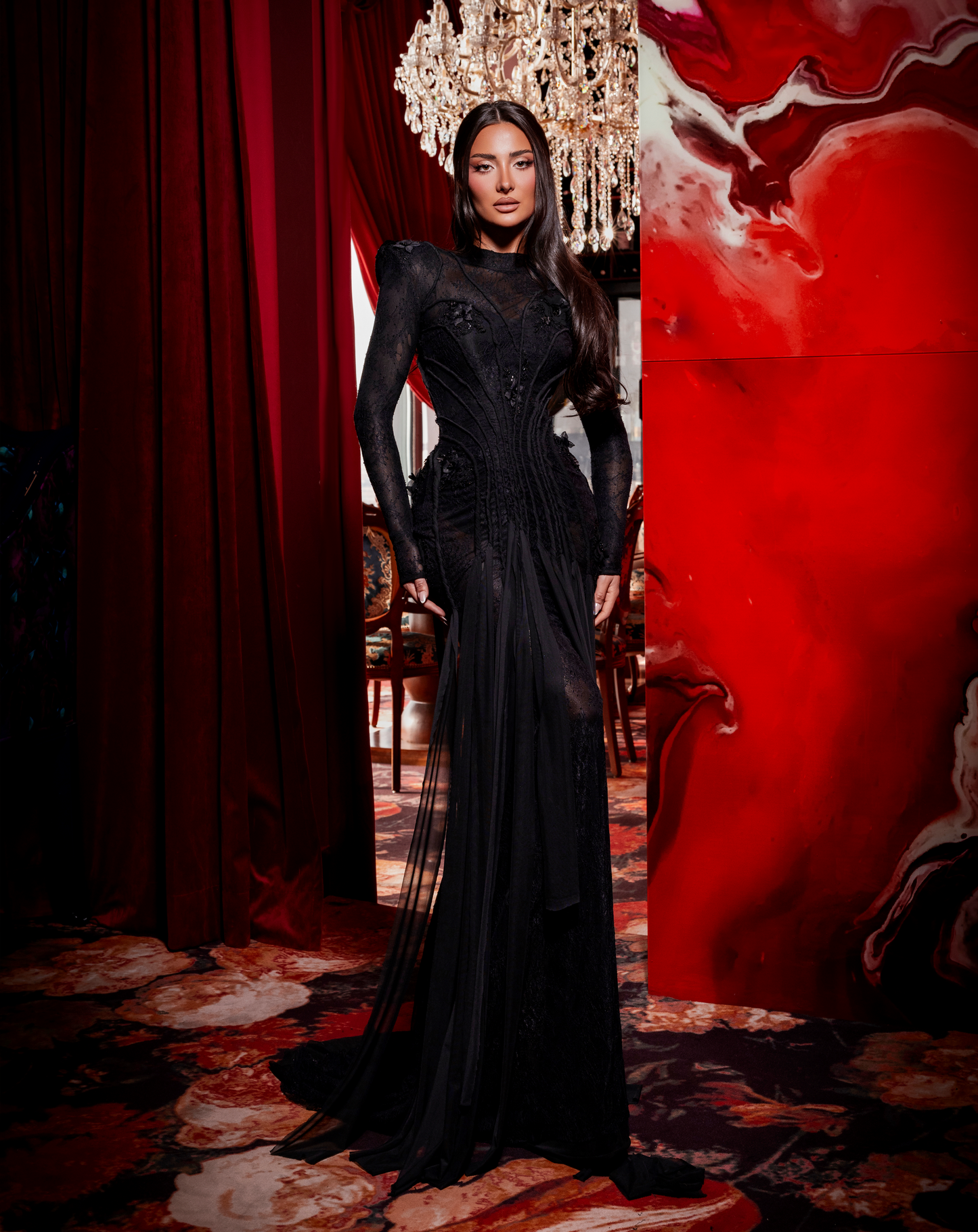 Amara - High Neck Lace Dress