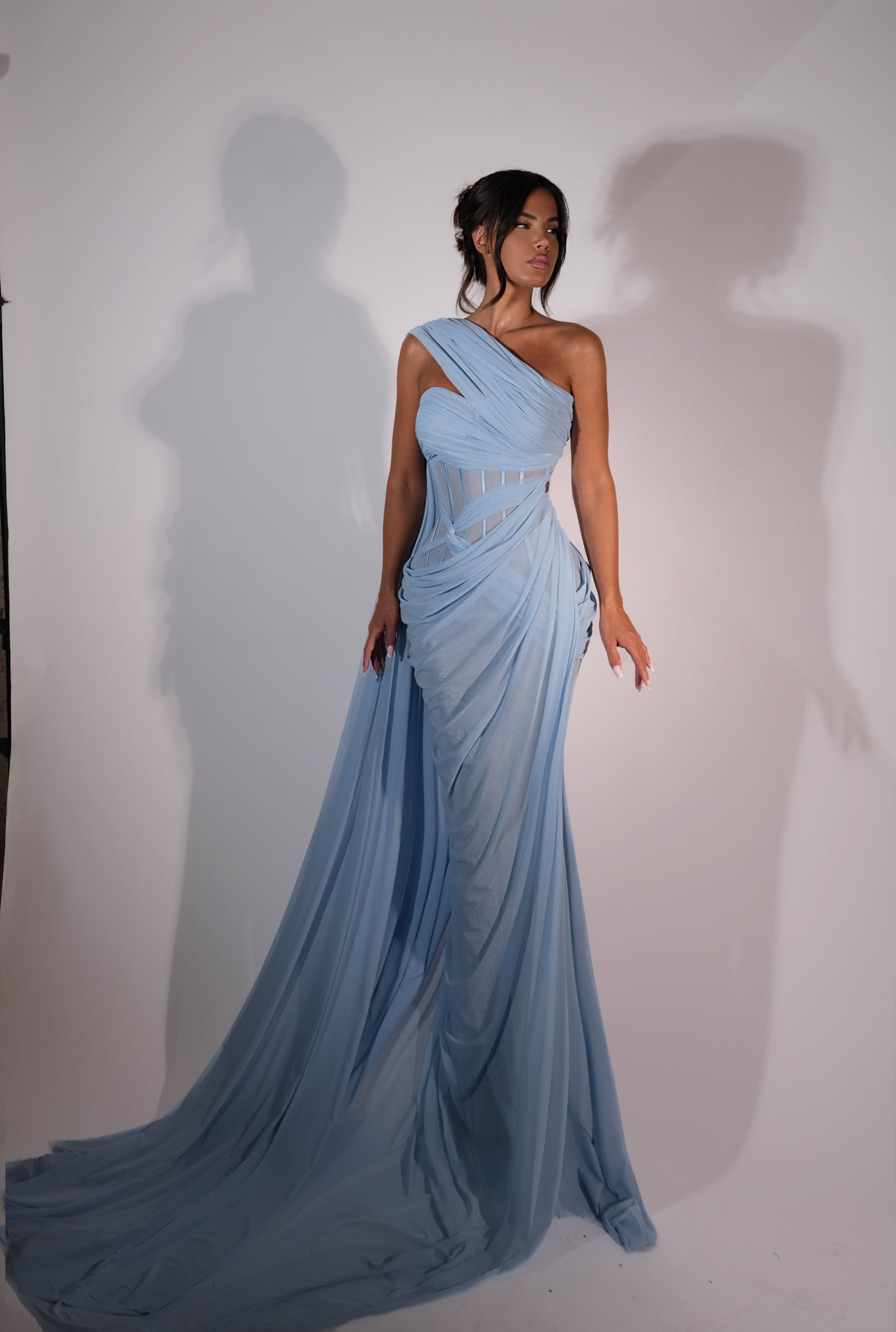 Margot - Ruched Asymmetrical Draped Dress