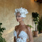Floral Headpiece with Crystal Face Veil