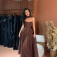 Amy - Corset Gown with Draped Chiffon Skirt