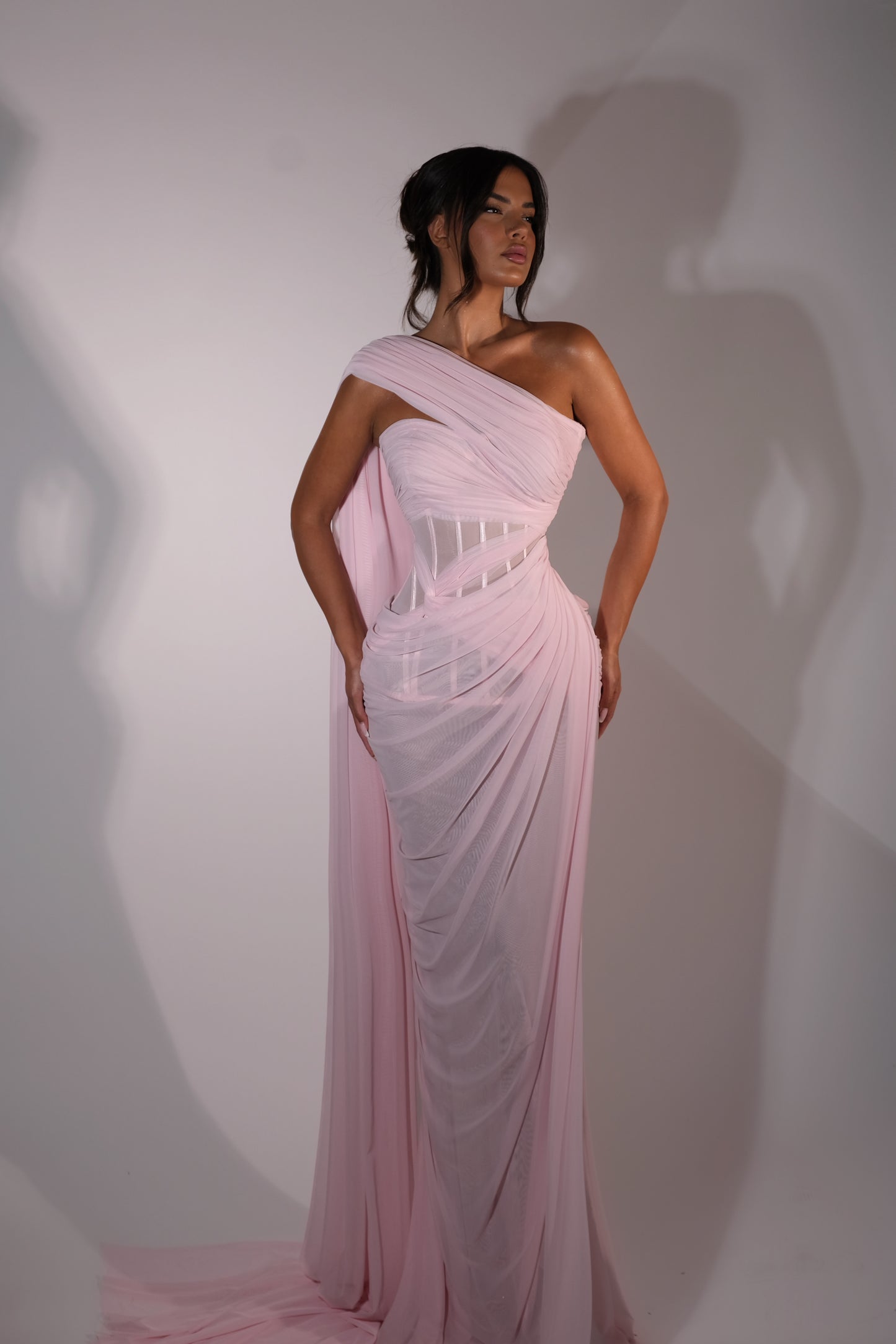 Margot - Ruched Asymmetrical Draped Dress