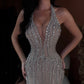 Beatrix - Deep Plunge Beaded Gown