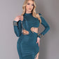 Tiye - Cut-Out Slit Dress with Gold Accents