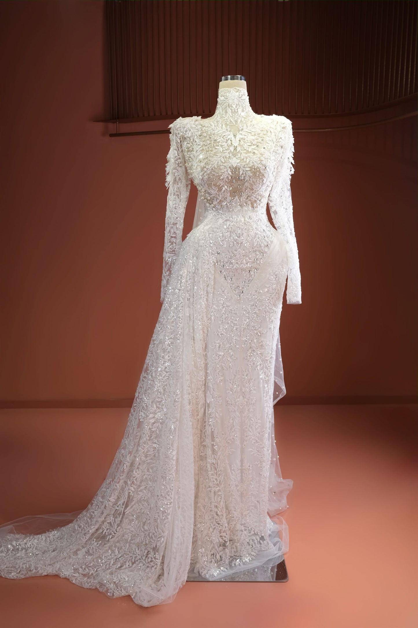 Adora - Embroidered Cape Wedding Dress