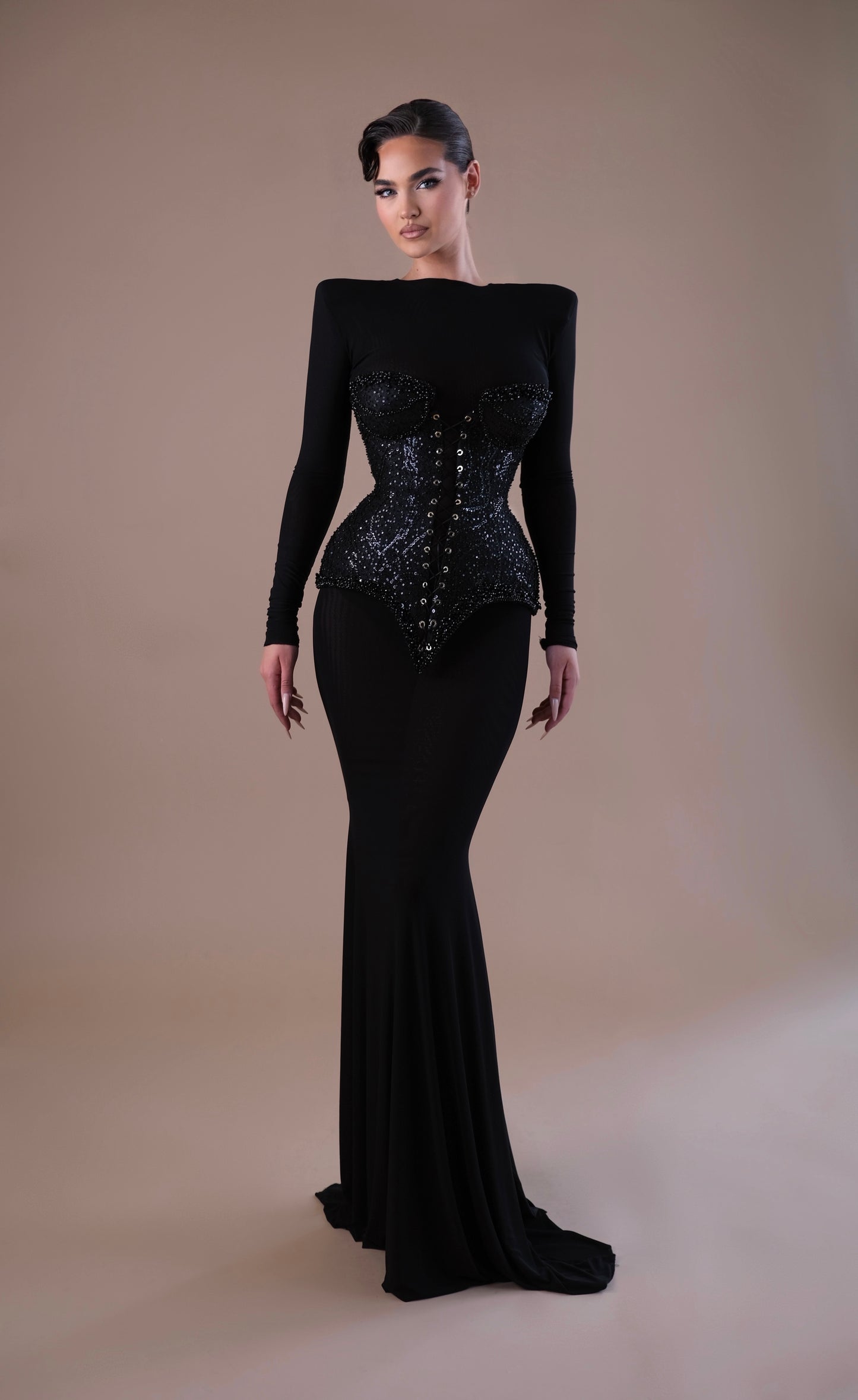 Annea - Black Fitted Corset Dress