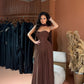 Amy - Corset Gown with Draped Chiffon Skirt