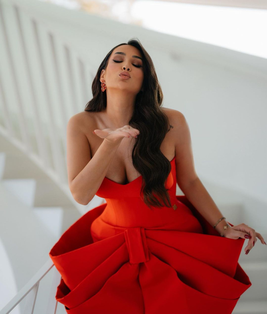 Liara -  Red Midi dress